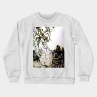 The Fair Maid - Mother Goose - Arthur Rackham Crewneck Sweatshirt